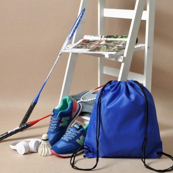 Linen Travel drawstring Backpack  Student gym Bag - Picture 2 of 7